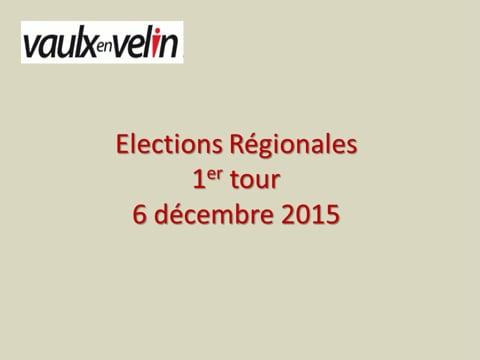 Élections Régionales 1er tour – les résultats à Vaulx-en-Velin – 6 décembre 2015