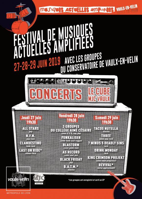 Affiche du Festival de Musiques Actuelles Amplifiées 2019