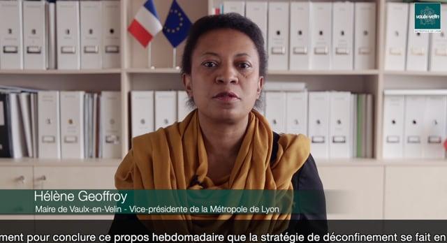 Message aux Vaudais d’Hélène Geoffroy, maire de Vaulx-en-Velin – Vice-présidente de la Métropole de Lyon  2 mai 2020