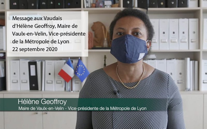 message aux vaudais - Hélène Geoffroy maire de Vaulx-en-Velin - 22-09-2020