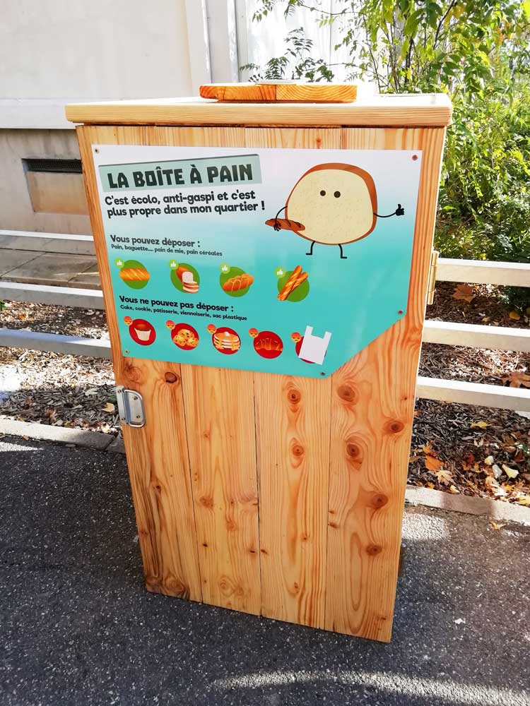 Tournée des boîtes à pain avec Emerjean - Semaine européenne de réduction des déchets - novembre 2019