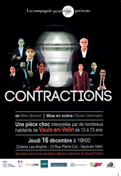 Flyer spectacle Contractions avec la Cie Peut-être.16.12.21