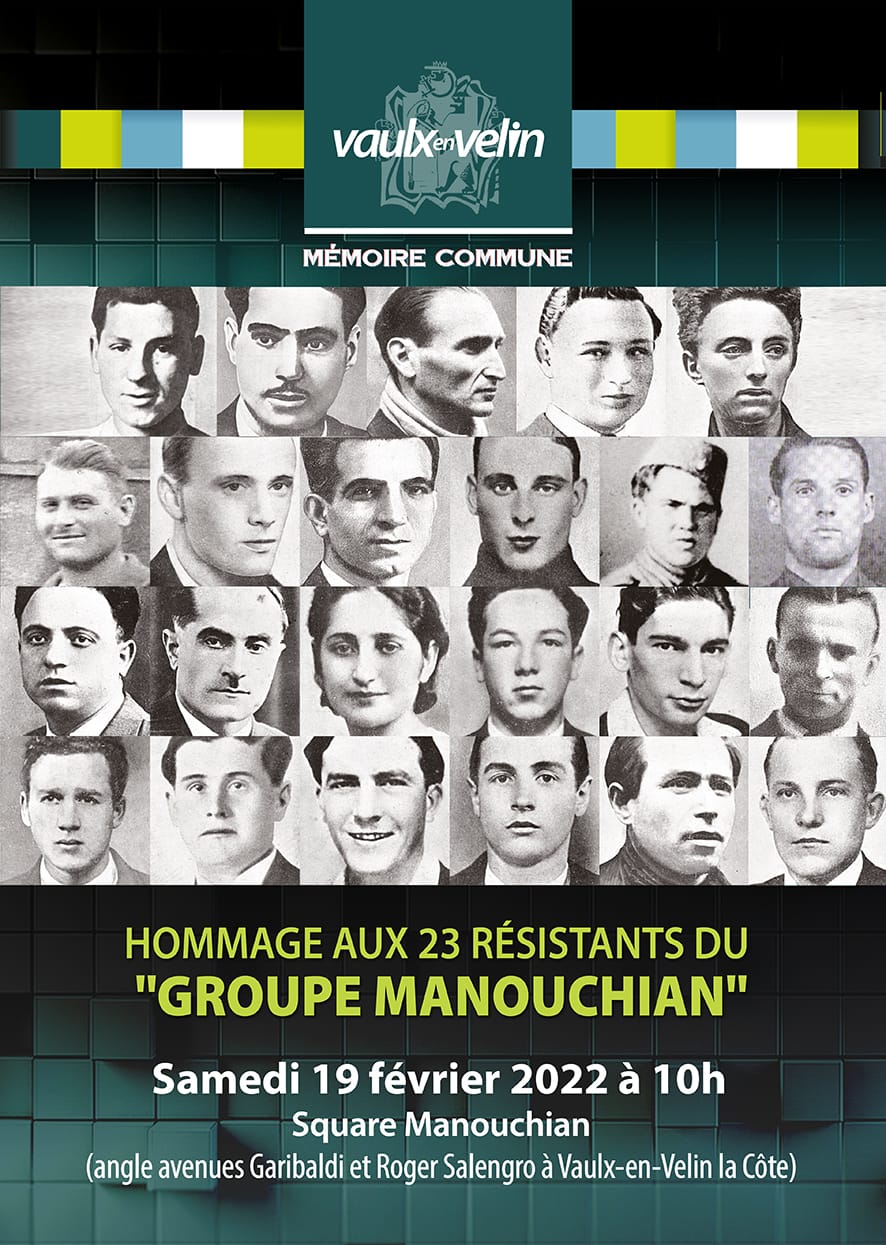 visuel commémoration en hommage aux 23 résistants du groupe Manouchian