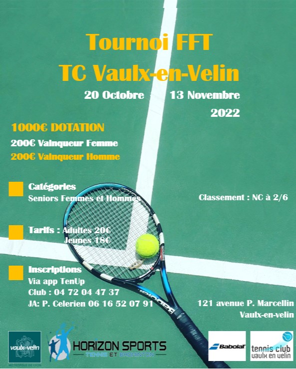 Tournoi tennis club VV 2022