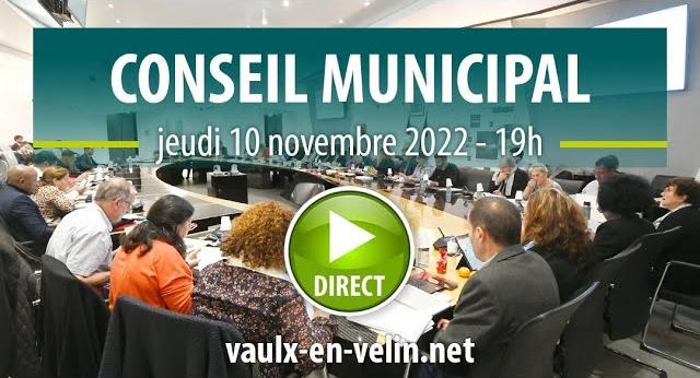 Conseil Municipal – 10 novembre 2022 – Ville de Vaulx-en-Velin