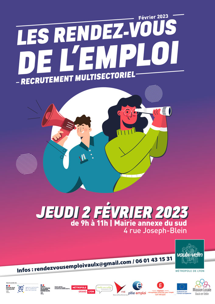 Affiche des rendez-vous de l'emploi, le jeudi 2 février 2022